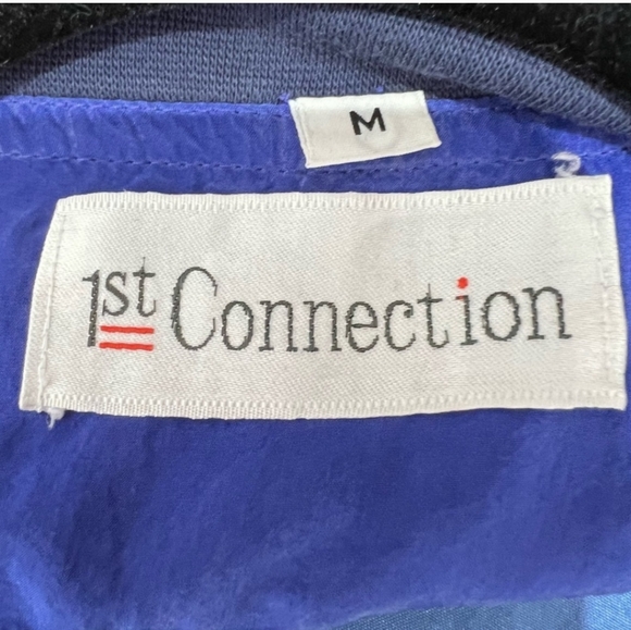 Vintage 100% Silk Royal Blue Bomber Jacket M - Picture 15 of 16